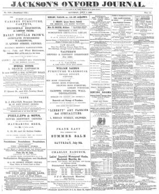 cover page of Oxford Journal published on July 5, 1890