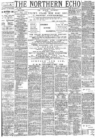 cover page of Northern Echo published on June 3, 1890