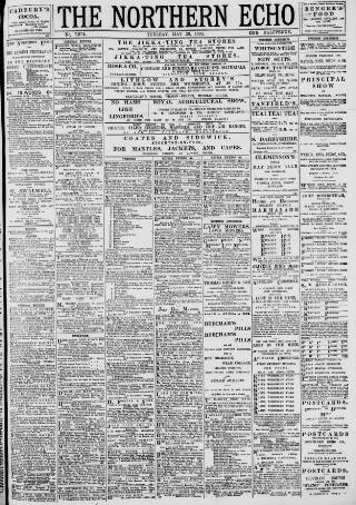 cover page of Northern Echo published on May 28, 1895