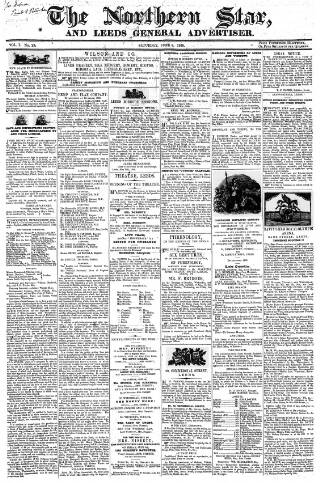 cover page of Northern Star and Leeds General Advertiser published on June 2, 1838
