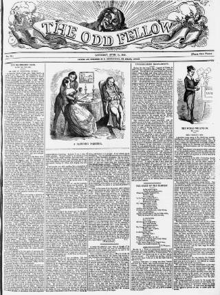 cover page of The Odd Fellow published on April 18, 1840
