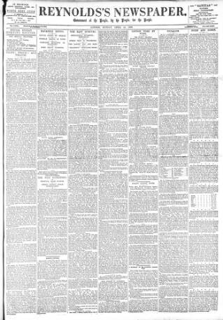 cover page of Reynolds's Newspaper published on April 26, 1896