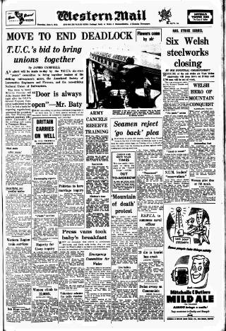 cover page of Western Mail published on June 2, 1955