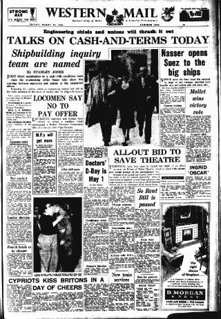 cover page of Western Mail published on March 29, 1957