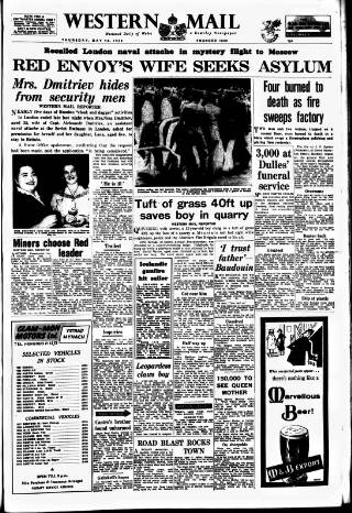 cover page of Western Mail published on May 28, 1959