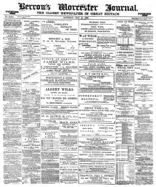 cover page of Worcester Journal published on May 18, 1889