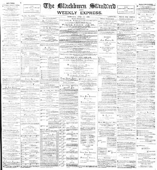 cover page of Blackburn Standard published on April 23, 1892