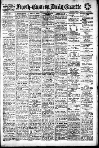 cover page of Daily Gazette for Middlesbrough published on June 3, 1912