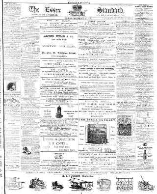 cover page of Essex Standard published on November 29, 1872