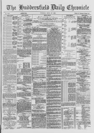 cover page of Huddersfield Chronicle published on April 26, 1887