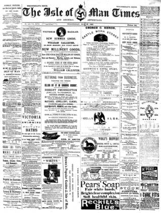 cover page of Isle of Man Times published on May 28, 1890