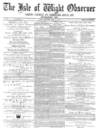 cover page of Isle of Wight Observer published on May 25, 1878