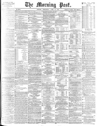 cover page of Morning Post published on April 26, 1899
