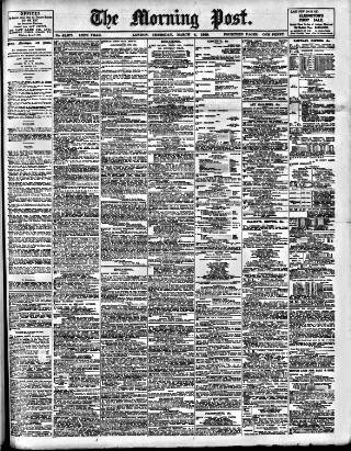 cover page of Morning Post published on March 4, 1909