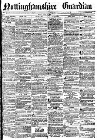 cover page of Nottinghamshire Guardian published on April 17, 1874