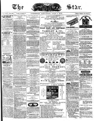 cover page of The Star published on July 1, 1876