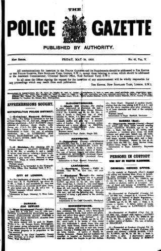 cover page of Police Gazette published on May 24, 1918