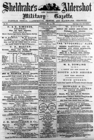 cover page of Aldershot Military Gazette published on May 12, 1877