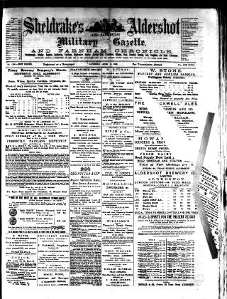 cover page of Aldershot Military Gazette published on June 2, 1883