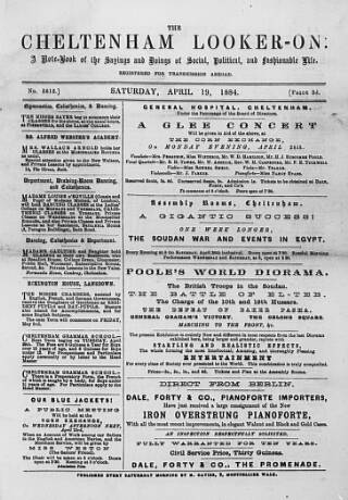 cover page of Cheltenham Looker-On published on April 19, 1884
