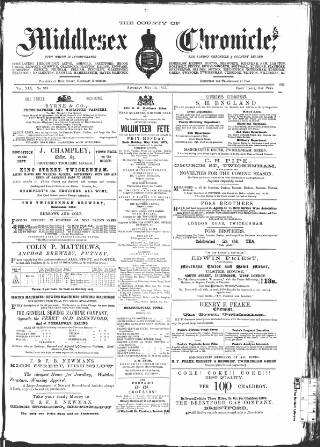 cover page of Middlesex Chronicle published on May 19, 1877