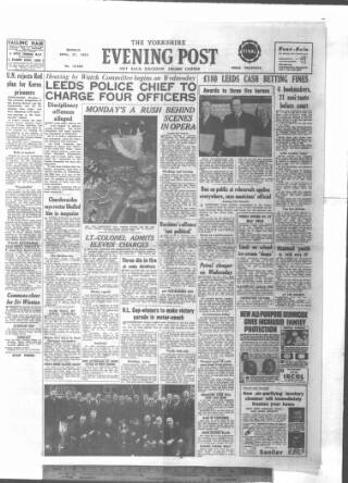 cover page of Yorkshire Evening Post published on April 27, 1953