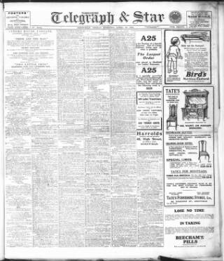 cover page of Sheffield Evening Telegraph published on April 19, 1918