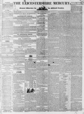 cover page of Leicestershire Mercury published on June 2, 1838