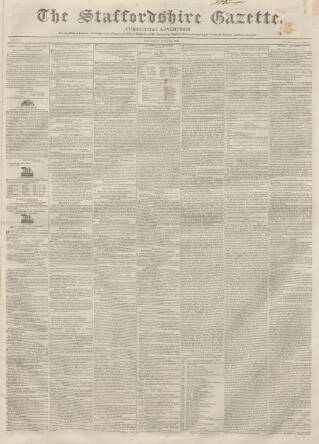 cover page of Staffordshire Gazette and County Standard published on June 27, 1840
