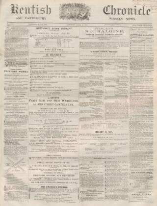 cover page of Kentish Chronicle published on April 27, 1867