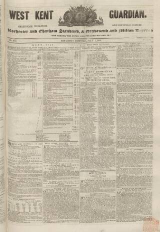 cover page of West Kent Guardian published on July 1, 1848