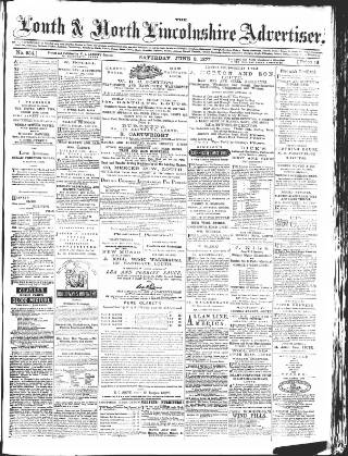 cover page of Louth and North Lincolnshire Advertiser published on June 2, 1877