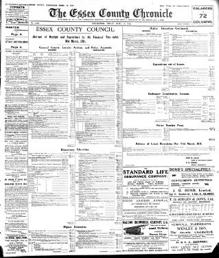 cover page of Chelmsford Chronicle published on April 19, 1912