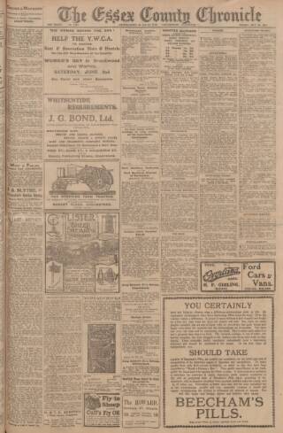 cover page of Chelmsford Chronicle published on May 25, 1917