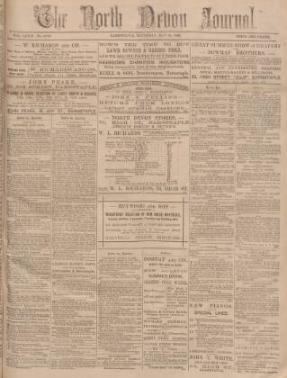 cover page of North Devon Journal published on May 28, 1896
