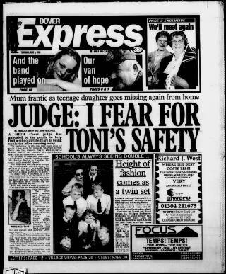 cover page of Dover Express published on June 3, 1999