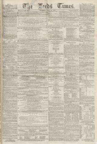 cover page of Leeds Times published on April 26, 1862