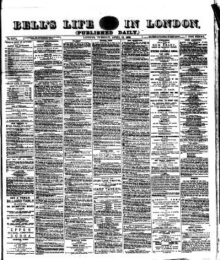 cover page of Bell's Life in London and Sporting Chronicle published on April 27, 1886