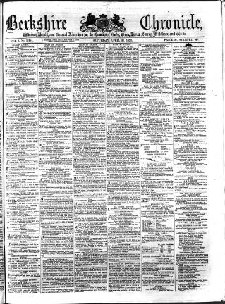 cover page of Berkshire Chronicle published on April 26, 1873