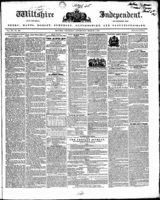 cover page of Wiltshire Independent published on March 4, 1847