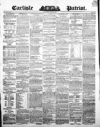 cover page of Carlisle Patriot published on April 24, 1841