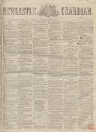 cover page of Newcastle Guardian and Tyne Mercury published on February 28, 1852