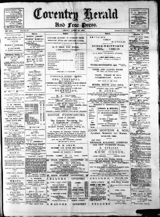 cover page of Coventry Herald published on April 27, 1900