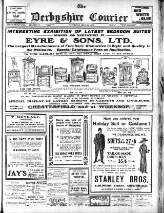 cover page of Derbyshire Courier published on May 25, 1912