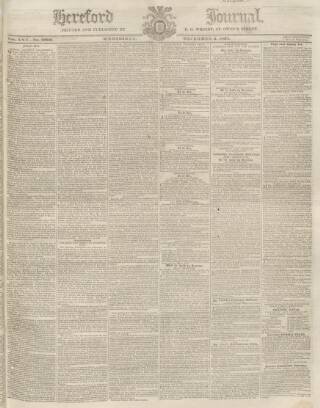 cover page of Hereford Journal published on December 3, 1834