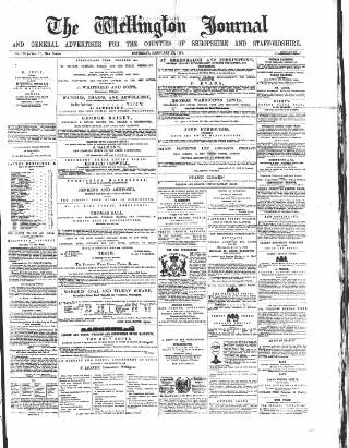 cover page of Wellington Journal published on February 27, 1858