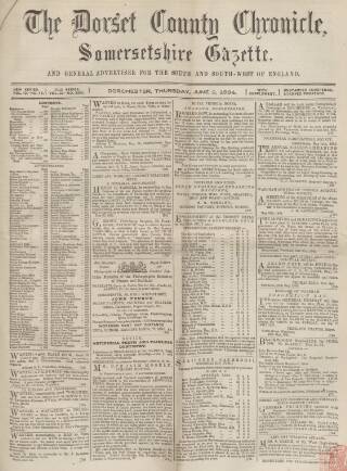cover page of Dorset County Chronicle published on June 2, 1864