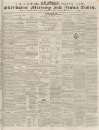 cover page of Sherborne Mercury published on April 27, 1852