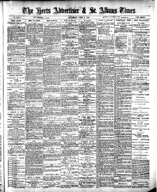 cover page of Herts Advertiser published on June 2, 1900