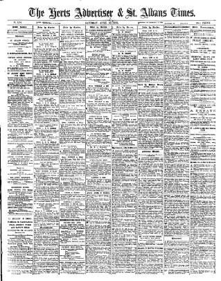 cover page of Herts Advertiser published on April 20, 1907